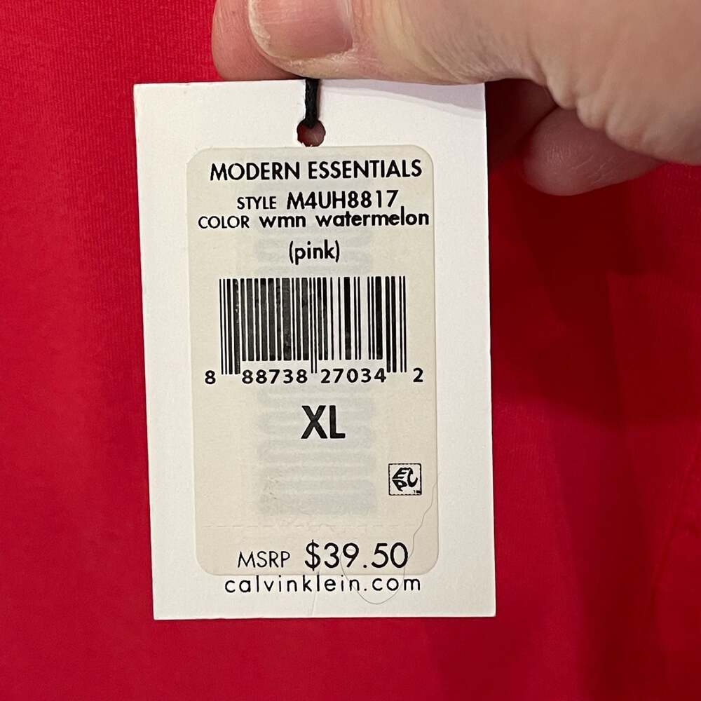 Calvin Klein Modern Essentials Watermelon Pink Sleeveless Pocket Top Size XL - Picture 4 of 5